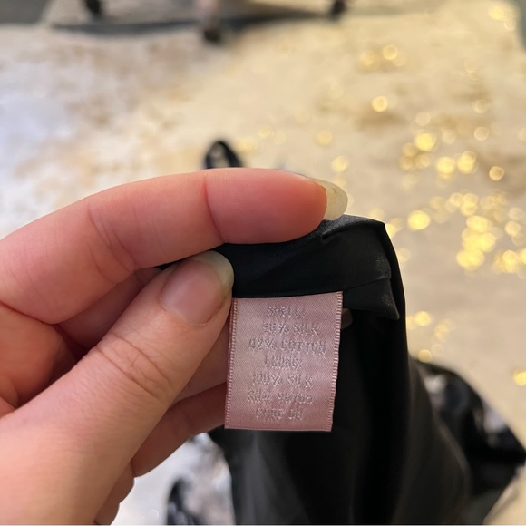 Rebecca Taylor 10 Black Gray Floral Silk Dress - Picture 8 of 10